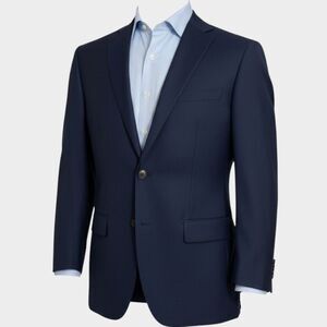 RALPH LAUREN Mens Navy Blazer 2 Button Sport Coat 1-Vent Suit Jacket 46R Wool